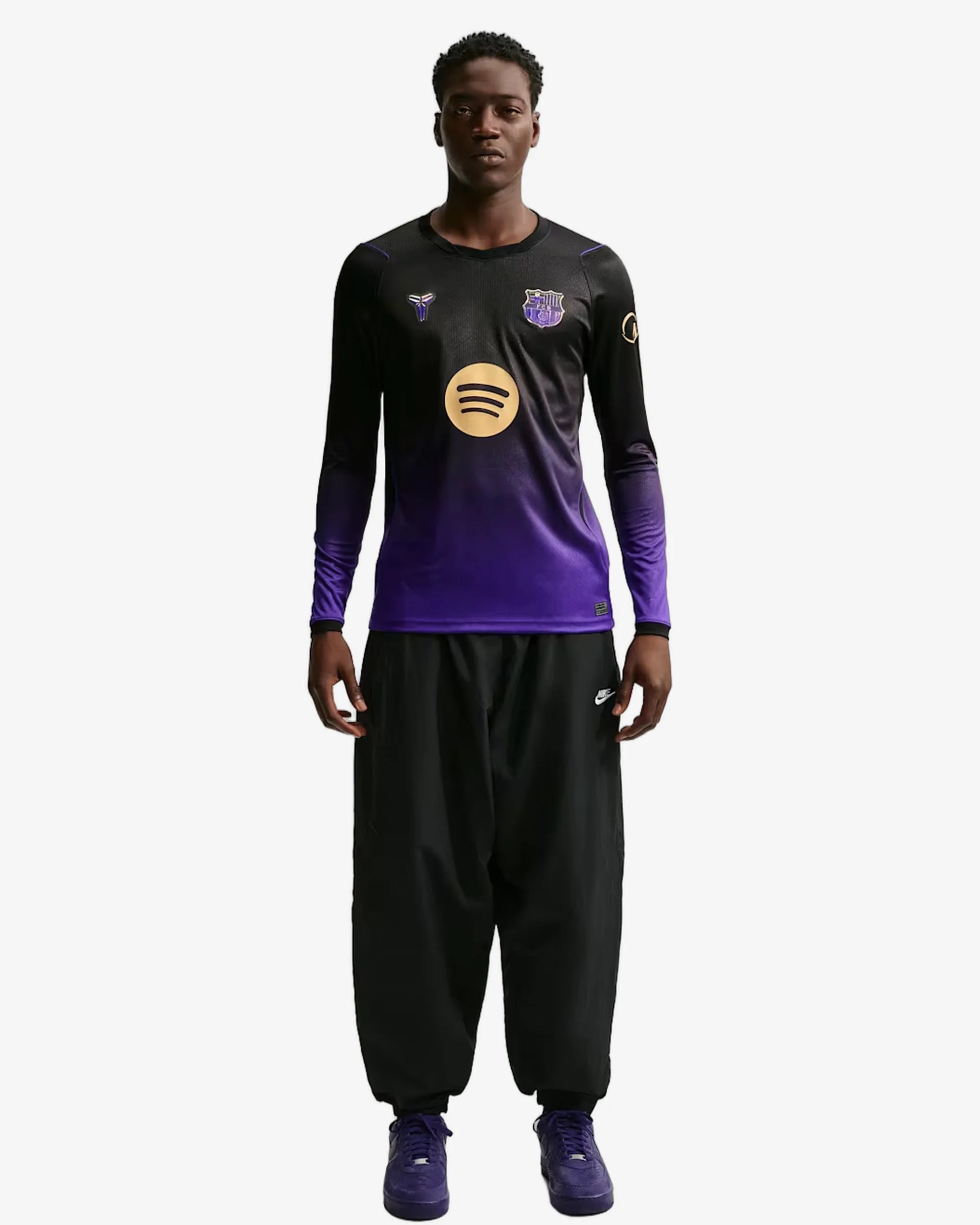 Barcelona 26-27 Long Sleeve Away Jersey - Front View