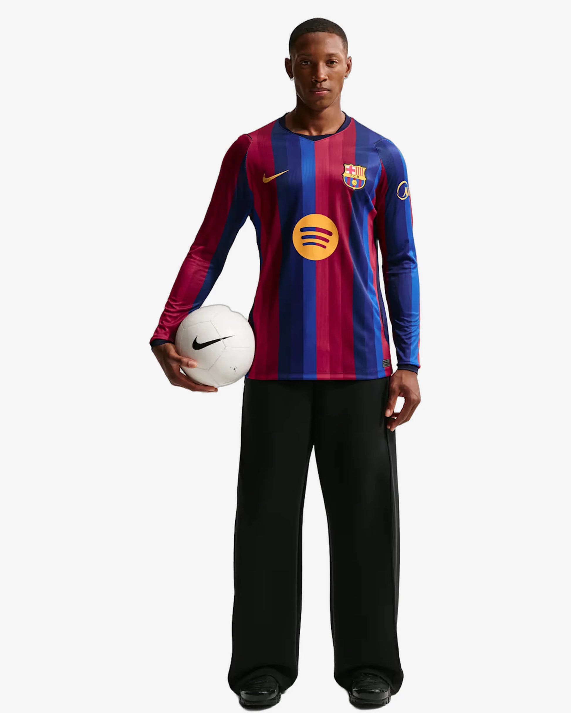 Barcelona 26-27 Long Sleeve Home Jersey - Front View