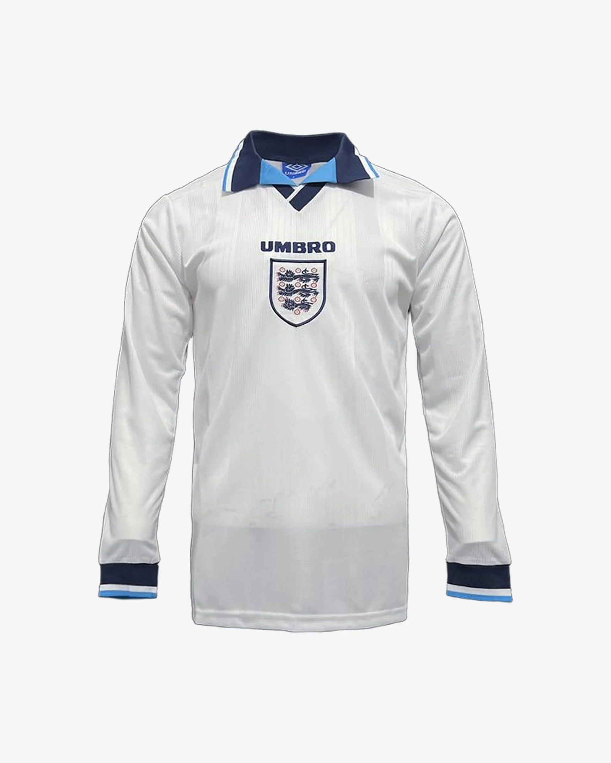 England 1996 Retro Long Sleeve Home Jersey - Front View