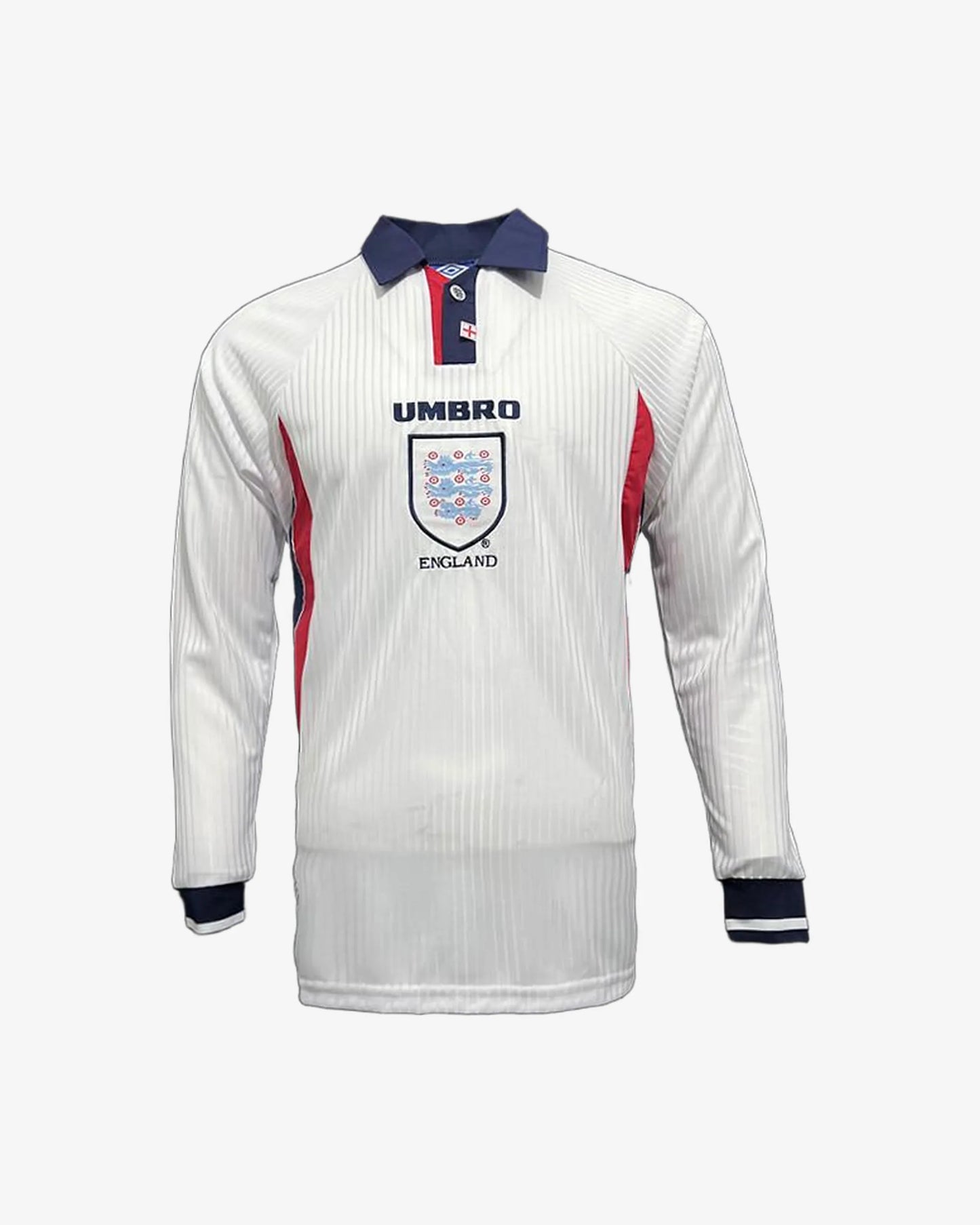 England 1998 Retro Long Sleeve Home Jersey - Front View