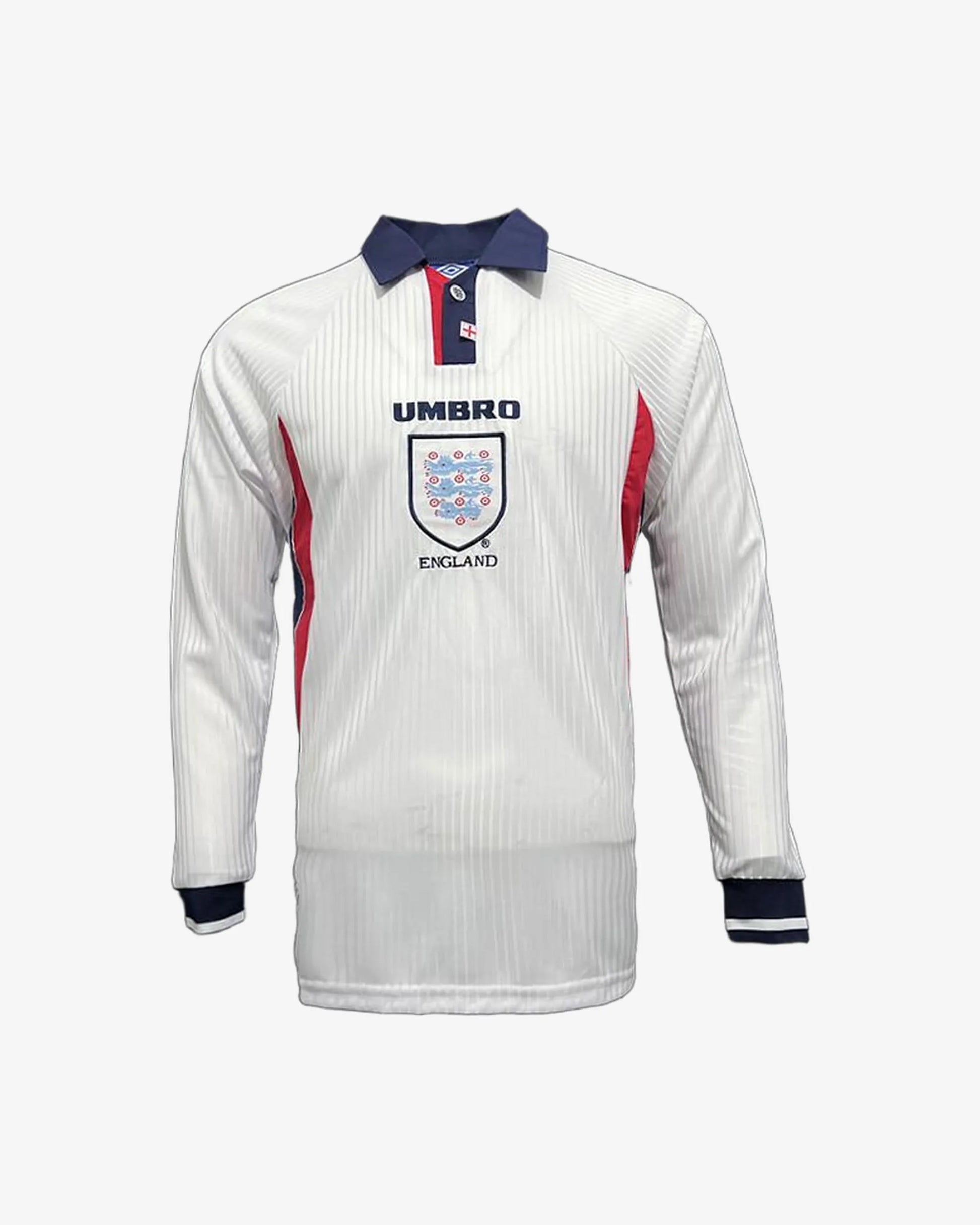England 1998 Retro Long Sleeve Home Jersey - Front View