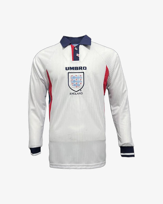 England 1998 Retro Long Sleeve Home Jersey - Front View