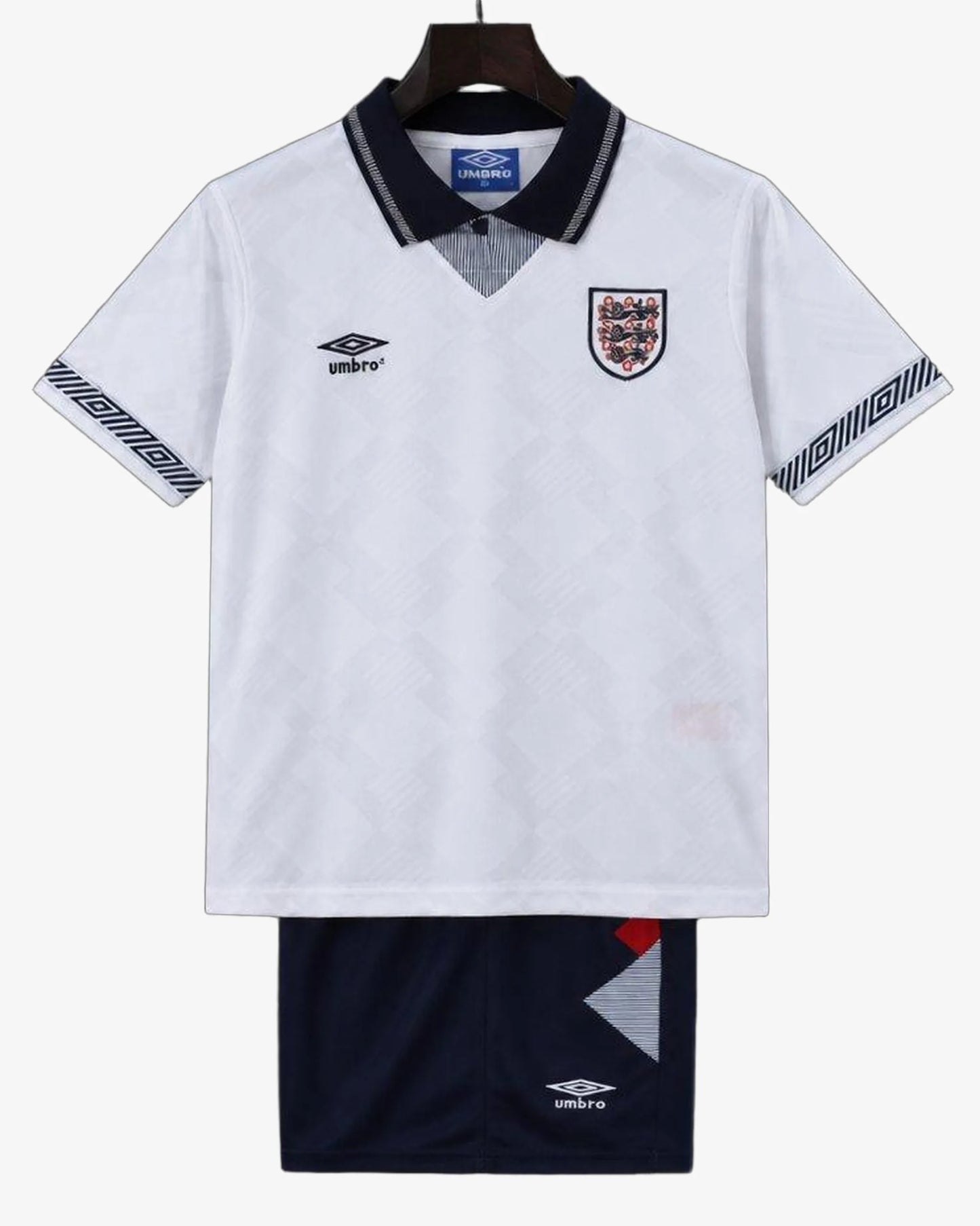 England 90-92 Retro Home Kids Kit - Front View