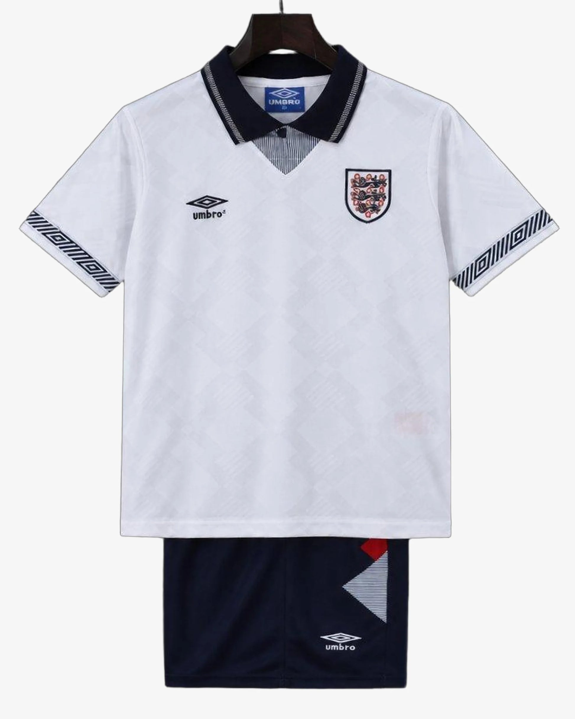 England 90-92 Retro Home Kids Kit - Front View