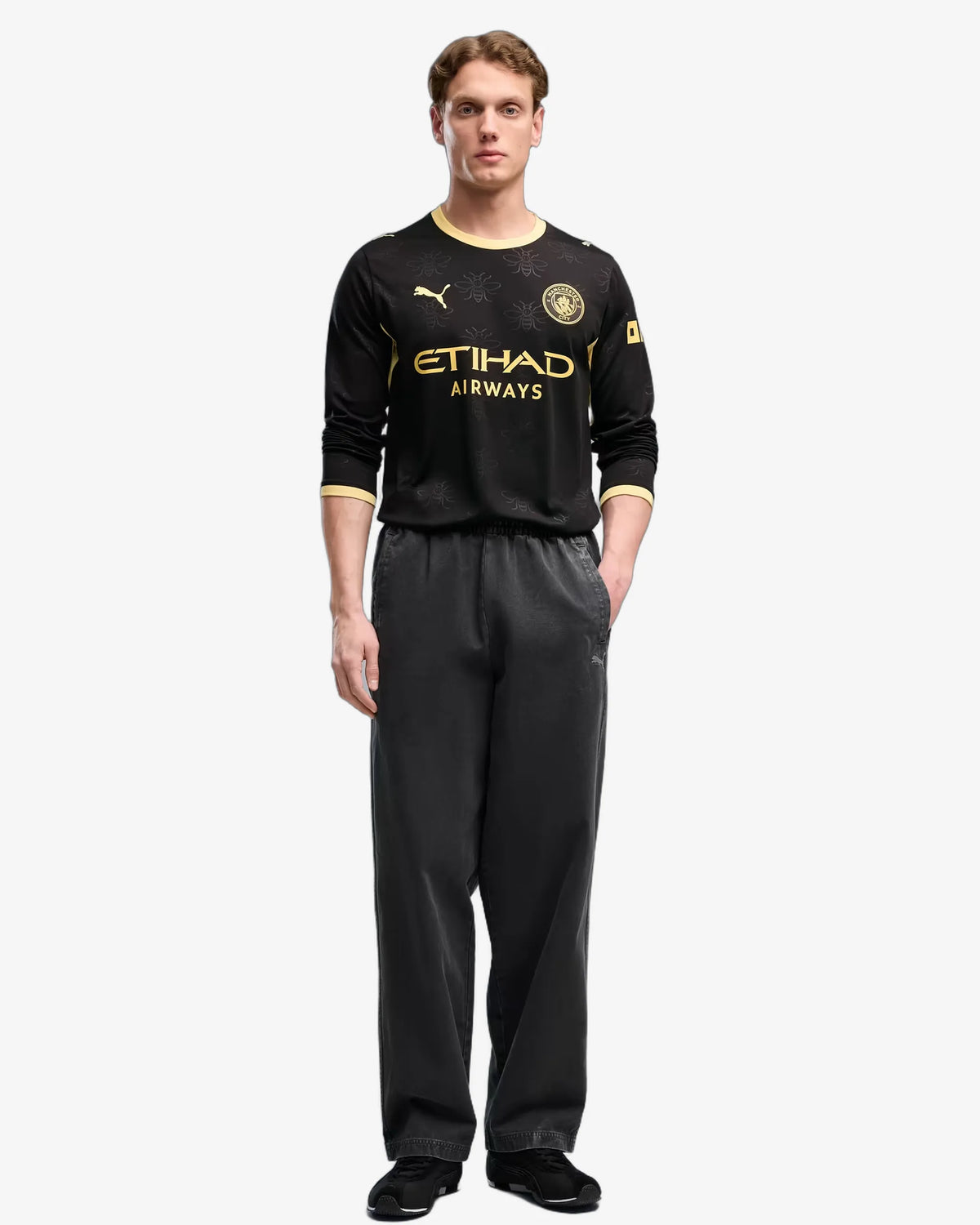 Manchester City 26-27 Long Sleeve Away Jersey - Front View