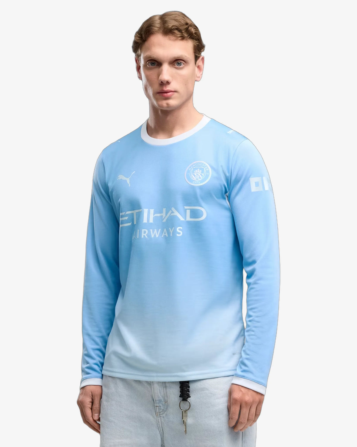 Manchester City 26-27 Long Sleeve Home Jersey - Front View