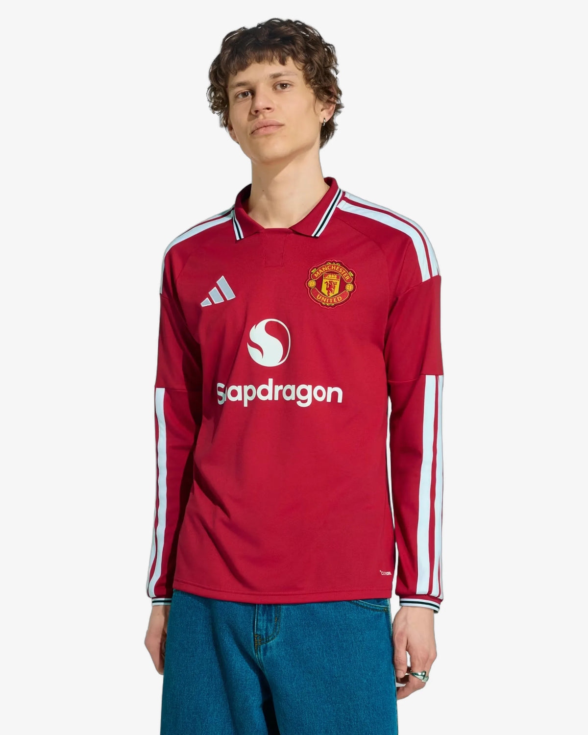 Manchester United 26-27 Long Sleeve Home Jersey - Front View