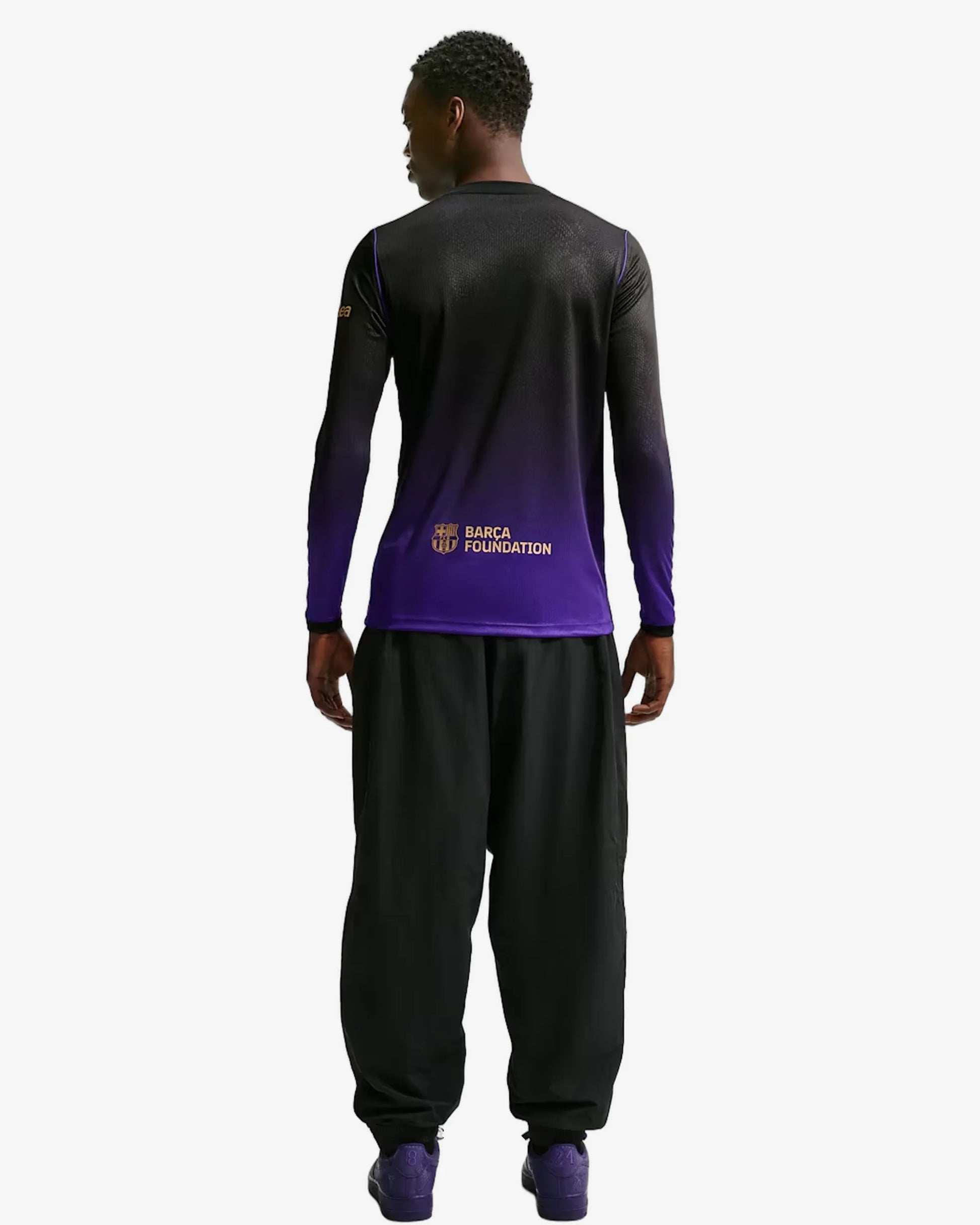 Barcelona 26-27 Long Sleeve Away Jersey - Back View