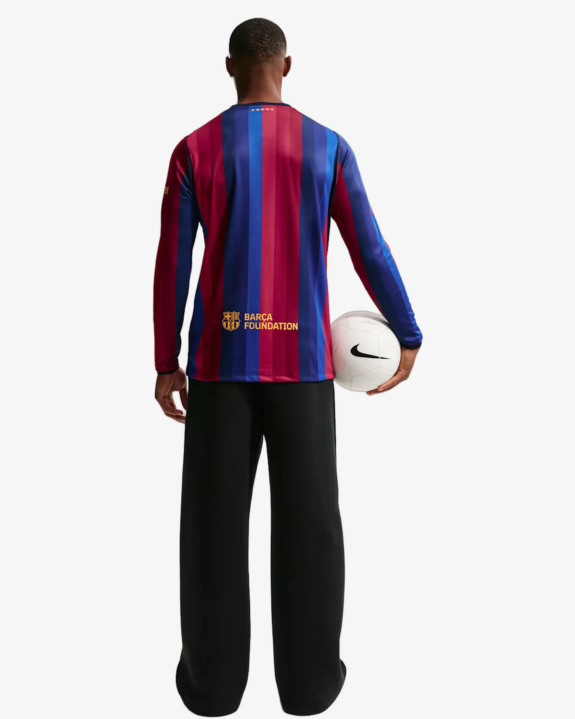 Barcelona 26-27 Long Sleeve Home Jersey - Back View