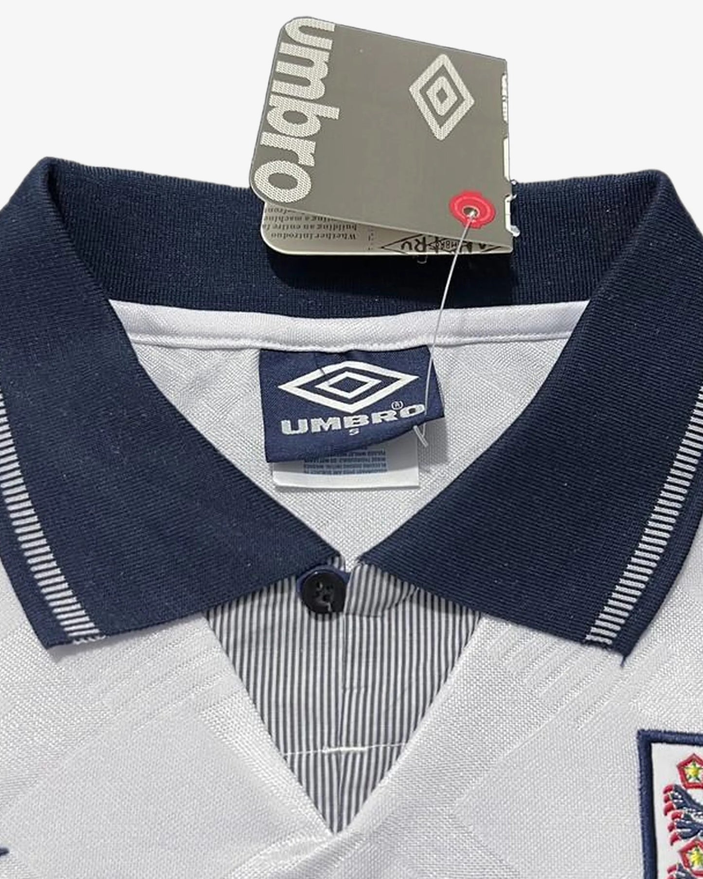 England 1990 Retro Home Jersey - Detail