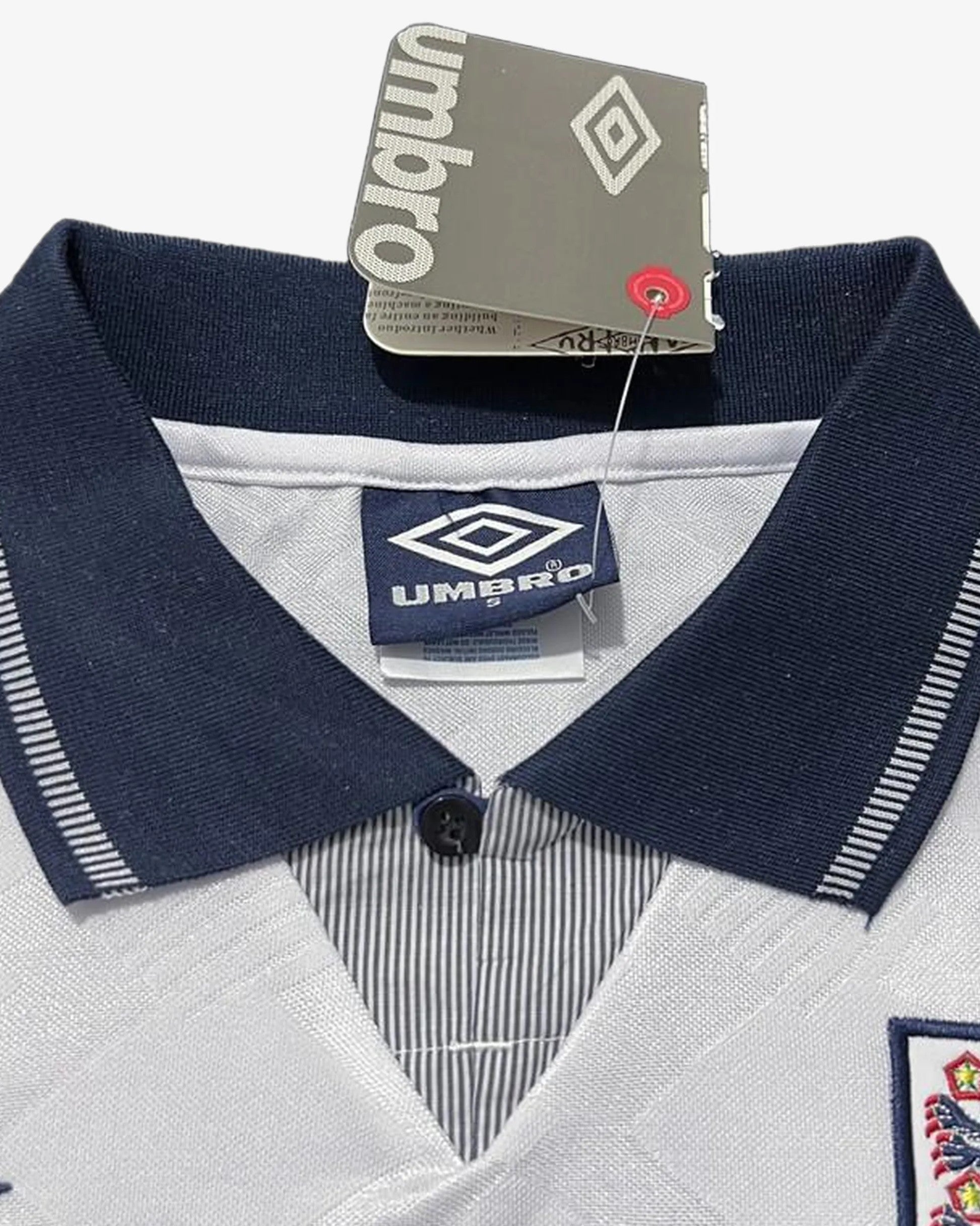 England 1990 Retro Home Jersey - Detail