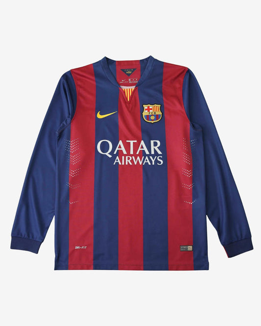 Barcelona 14-15 Home Long Sleeve Retro Jersey